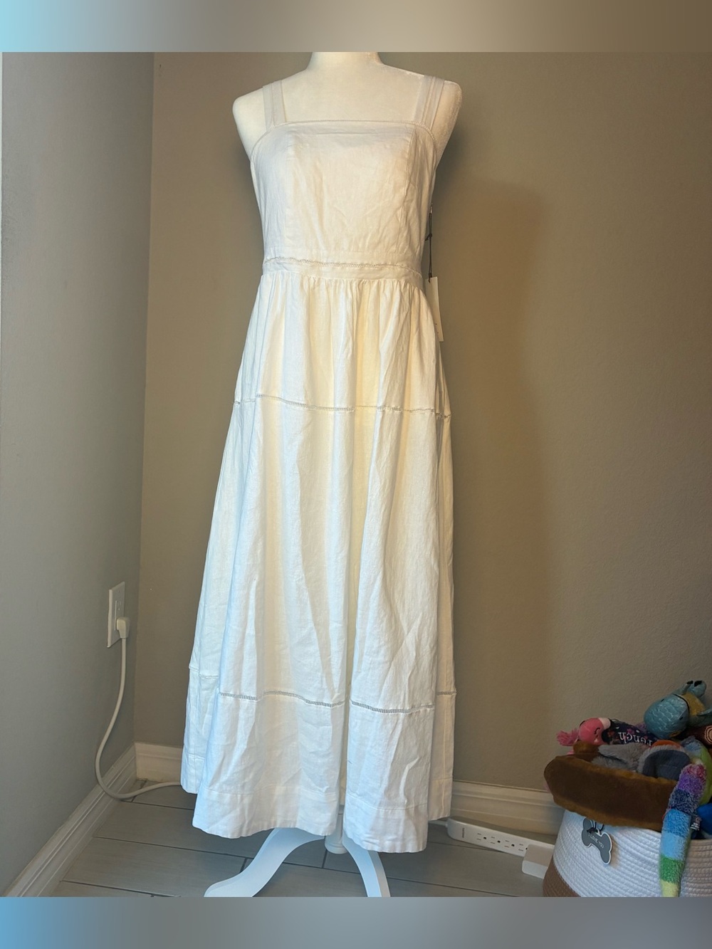 Lucky Brand Tiered Linen Blend Dress NWT Size S BOHO Cottage Core